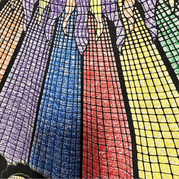 Black ✨ Vintage P.G.B. Rhinestone Art Tee – 90s Designer Celestial Sun Shirt ✨XL - Picture 9 of 10